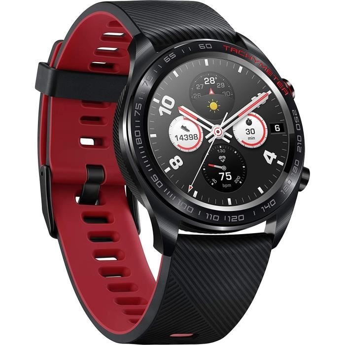 HONOR Watch Magic avec écran couleur AMOLED, surveillance de la fréquence cardiaque, étanche 5ATM et compatible NFC, noir de lave