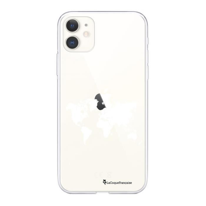 Coque 360 iPhone 11 360 intégrale transparente Carte du Monde Ecriture Tendance Design La Coque Francaise