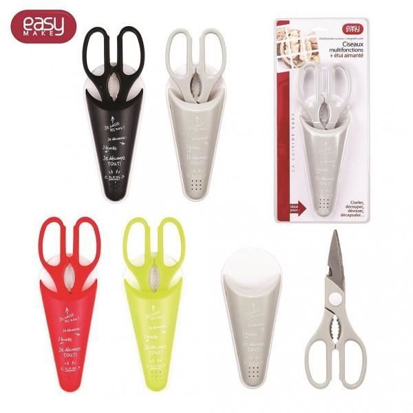 Ciseaux Multifonctions avec etui aimante - Modèle Aléatoire - Cuisine Frigo Decapsuleur - 870