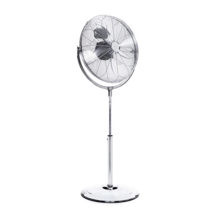 Luxueux Magnifique-Ventilateur sur pied à pied Silencieux VE-5975 100 W 45 cm Blanc