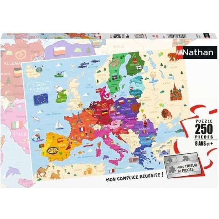 Puzzle 250 pièces - Carte d'Europe