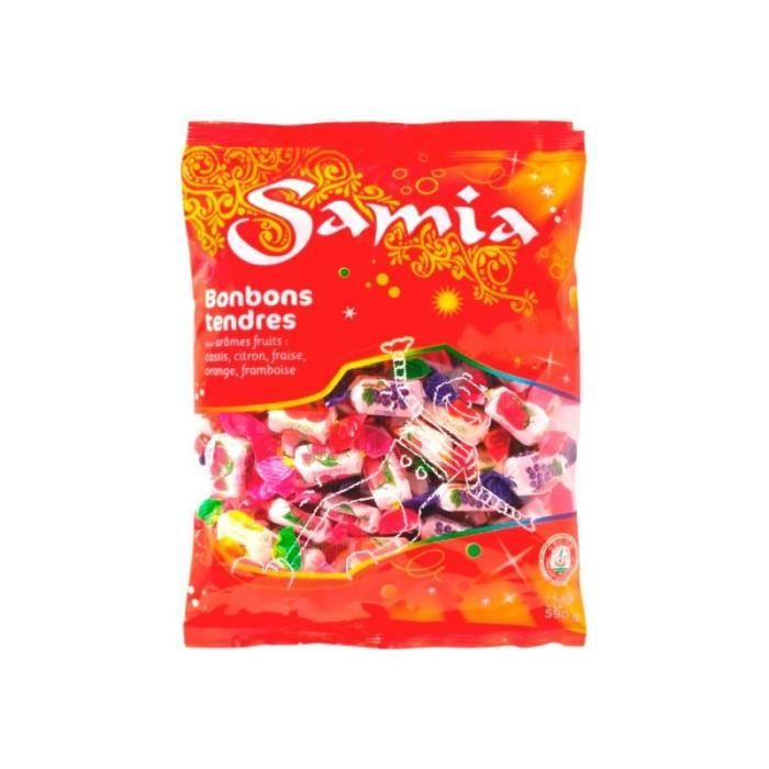 Samia Bonbons Tendres Halal aux Arômes de Fruits 590g (lot de 4)