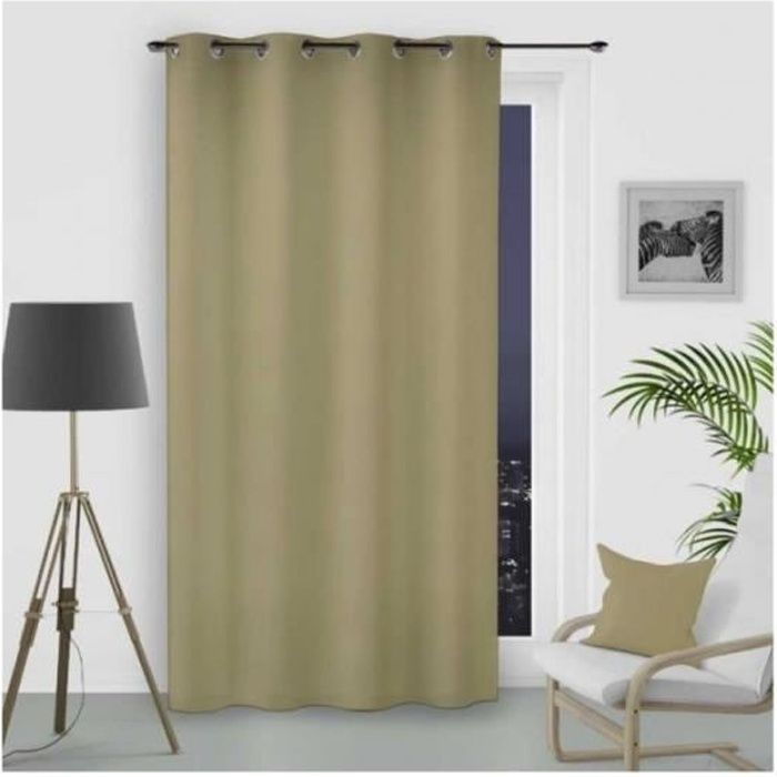SOLEIL D'OCRE Rideau occultant à oeillets 140x240 cm taupe