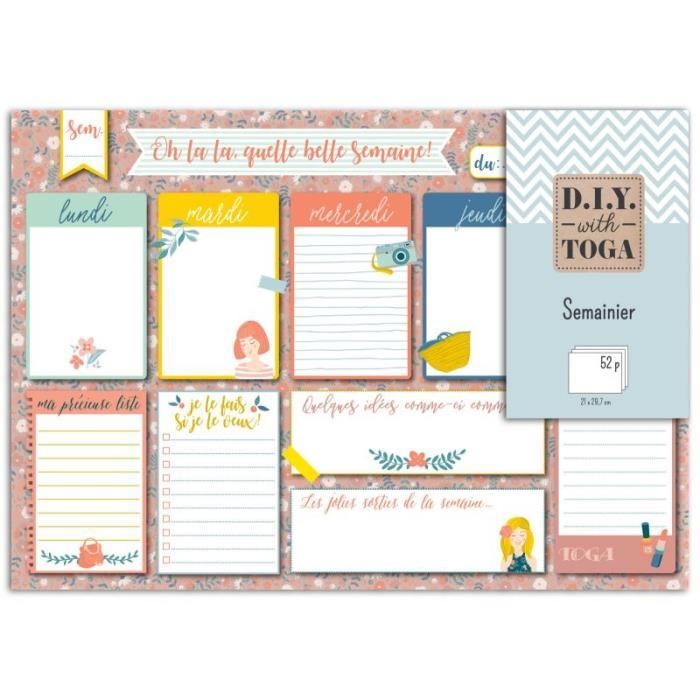Semainier perpétuel A4 'Toga - Oh La La' 52 Pages