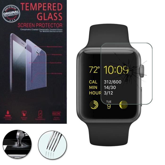 Pour Apple Watch 42mm/ iWatch Edition 42mm/ Sport 42mm: 1 Film de PROTECTION EN VERRE TREMPÉ POUR L’ÉCRAN DE L'APPLE WATCH 42 MM