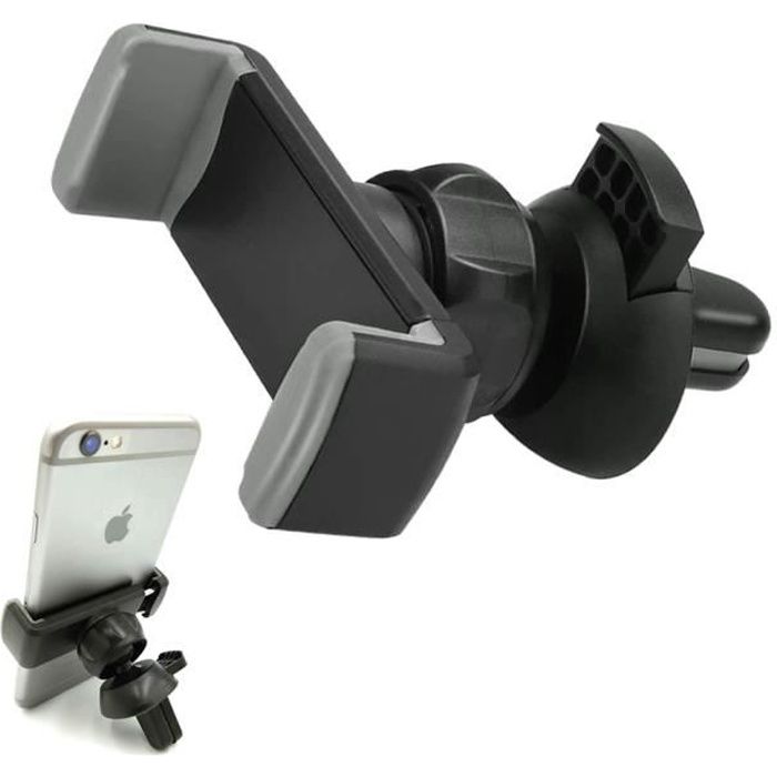 Support Téléphone Voiture Grille d'aération avec Pince Antidérapante Rotation 360° pour iPhone 13 Pro Max X Galaxy S21 Redmi Note