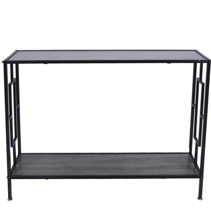 PET Table de console à 2 niveaux avec cadre en fer pour maison, salon, entrée, décoration, meubles 106cm*23cm*75.5cm