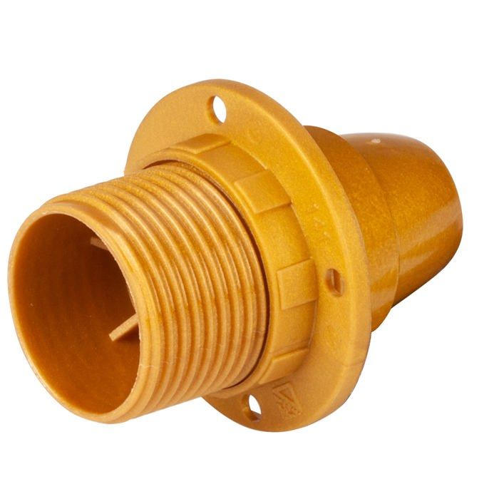 Poly Pool Portalampada E14 Con 2 Ghiere, Colore Oro, Per Lampadine A Vite, Materiale Elettrico Civile