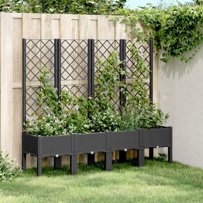 vidaXL Jardinière avec Treillis Bois de Sapin - vue 10