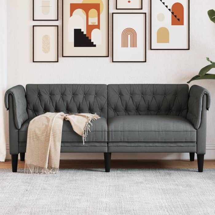 vidaXL Canapé Chesterfield 2 Places Siège avec Accoudoirs et Dossier Meuble de Salon Salle de Séjour Intérieur Moderne 372548