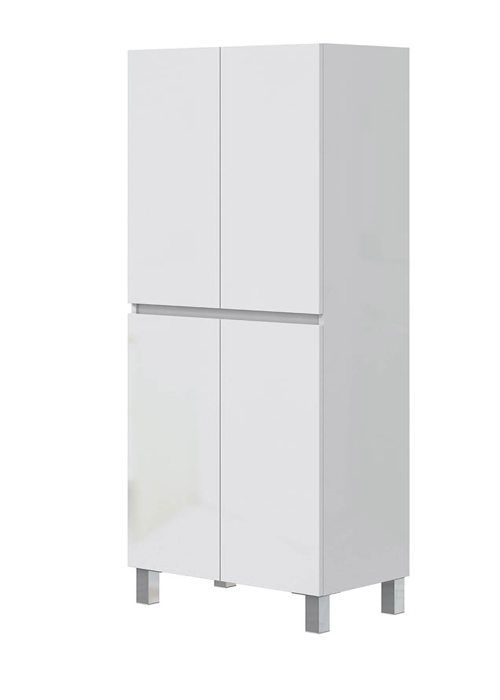 Colonne de salle de bain avec 4 portes sans poignée coloris blanc - Longueur 60 x Profondeur 35 x Hauteur 182 cm Colonne de salle de bain avec 4 portes sans poignée coloris blanc - Longueur 60 x Profondeur 35 x Hauteur 182 cm