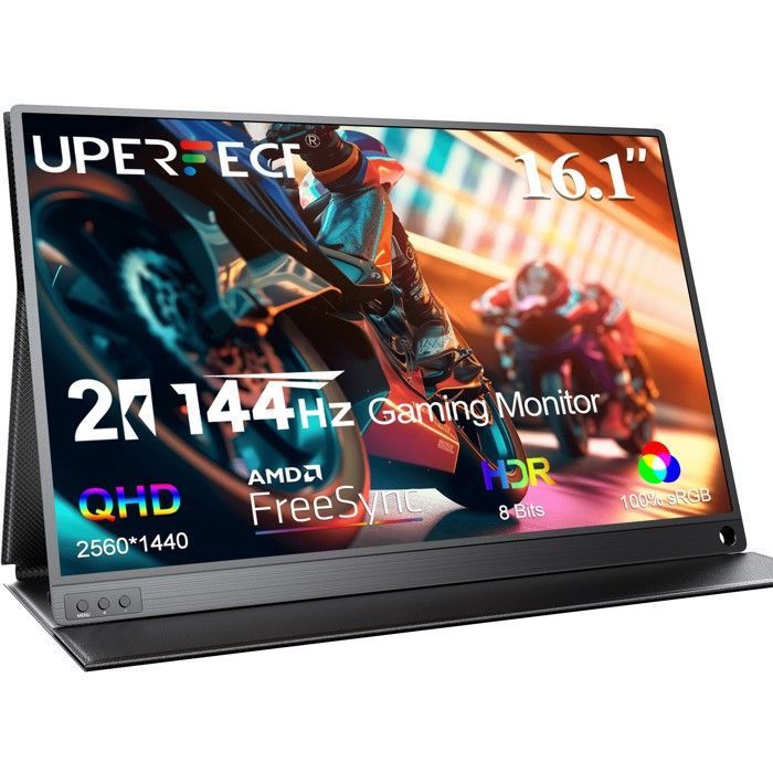 UPERFECT Écran de jeu portable QHD -2K Quad HD 161 144 Hz compatible VESA avec ports miniDHMI Type C OTG