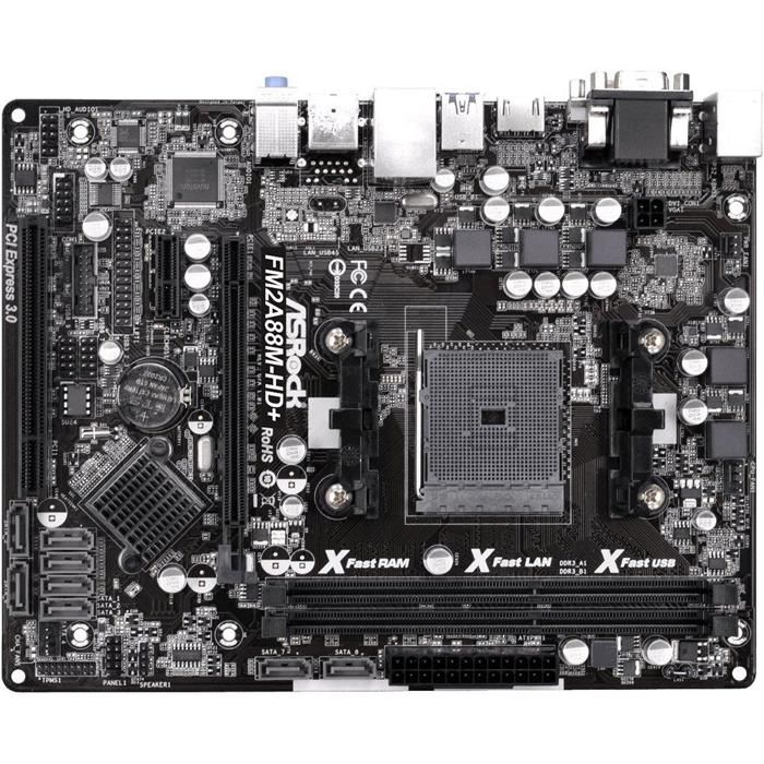 Carte mère ASRock FM2A88M-HD+ AMD A88X Socket FM2/FM2+ 2xDDR3 32GB Micro ATX - Reconditionné ASRock sur Cdiscount Seconde Vie