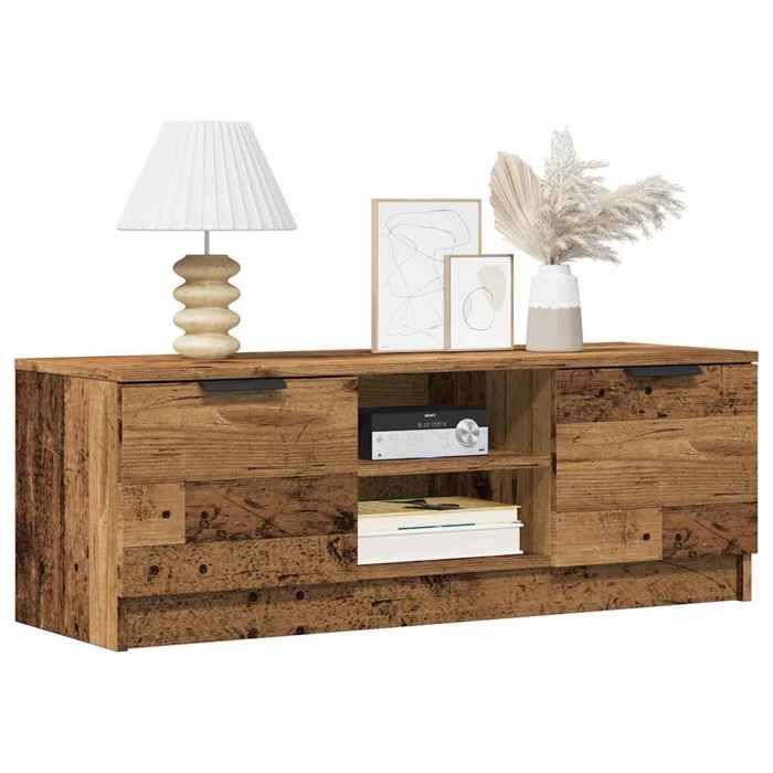 vidaXL Meuble TV vieux bois 102x35x365 cm bois dingénierie banc TV meuble hifi centre de divertissement buffet TV 856858