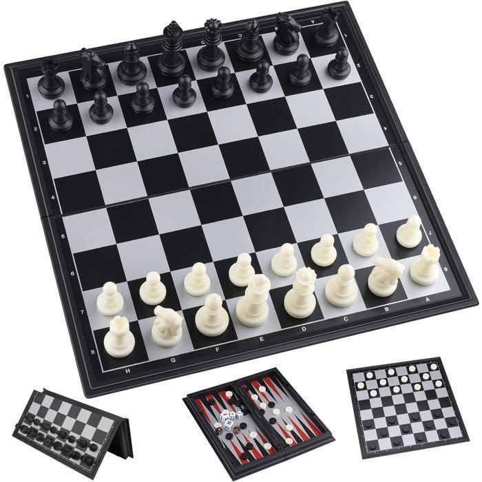 Jeu D'Échecs Magnétique Pliable – Plateau 13x13 Cm – Mini Échecs De Voyage – Pièces Aimantées – Cadeau Enfants Adultes