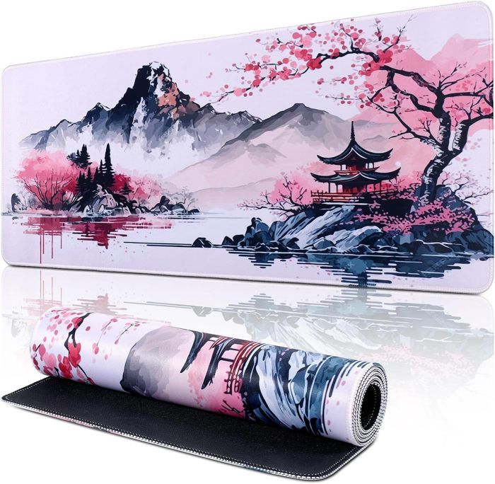 Tapis Souris Personnalisable VINGVO Tapis De Souris De Jeu Tapis De Souris En Caoutchouc Lavable Ordinateur Portable Tablette Tapis De Souris Blanc