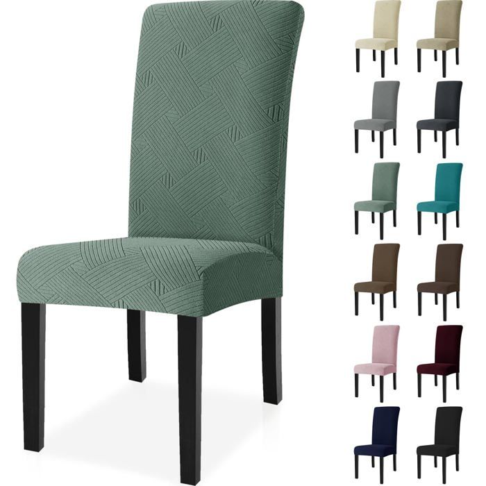 Ystyle Housse De Chaise 2 Pièces Housse Chaise Salle À Manger Moderne Élastique Extensible Vert