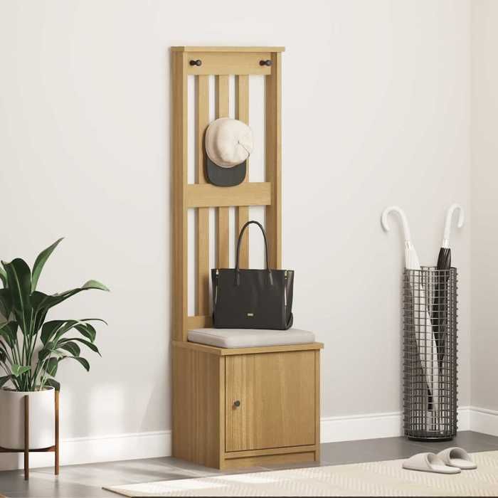 vidaXL Portemanteau SANDNES 45x40x159 5 cm bois massif pin banc de couloir meuble de rangement de couloir 4010485