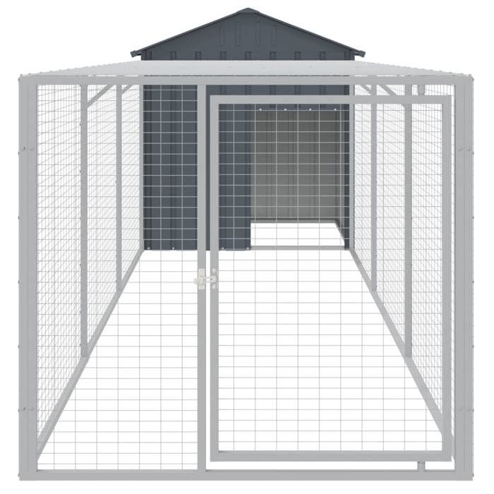 Comparer les prix de Clapier - Poulailler - résistant à leau - avec cour anthracite 117x405x123 cm acier galvanisé(45874) ZLH