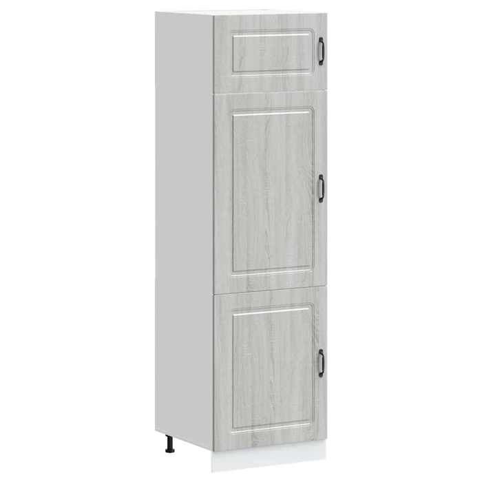 (SOLDE dété)Armoire de cuisine/Colonne de cuisine - Pieds réglable - sonoma gris bois dingénierie Aspect élégant*4493