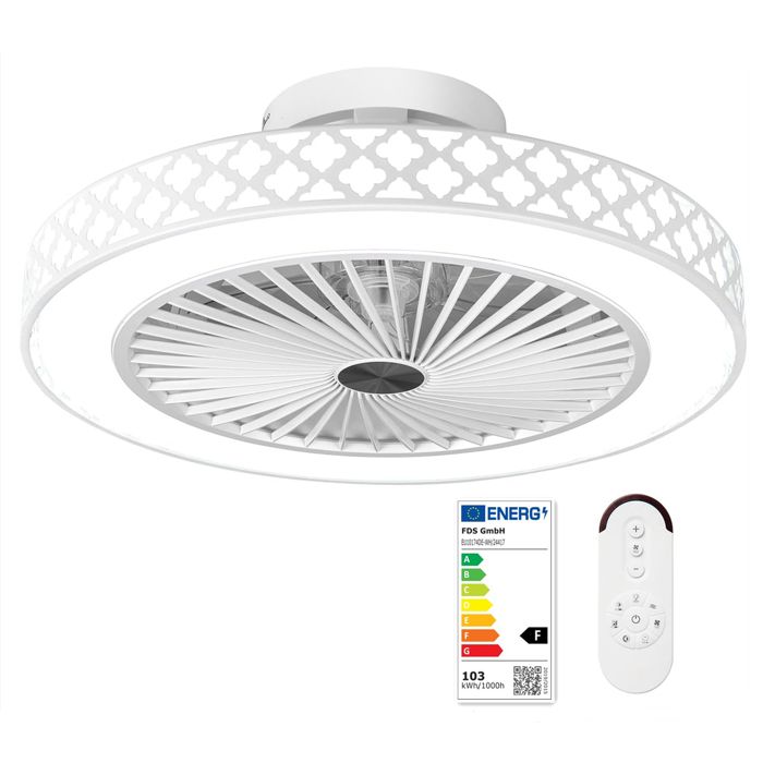 COSTWAY Ventilateur de Plafond 48CM avec Lumière Ventilateur Plafond Réversible Télécommande Minuterie Couleur Luminosité Réglable - Costway