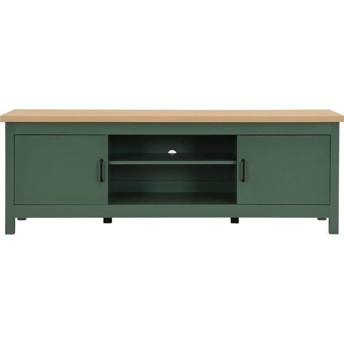 Meuble TV 2 portes vert 160 cm - Sana Meuble TV 2 portes vert 160 cm - Sana