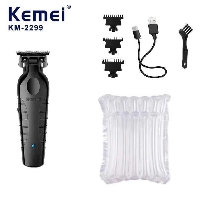 Tondeuse Cheveux Professionnelle Kemei 2299 Sans Fil - 5 Sabots, Recharge USB, Coupe De 0.5 à 10mm