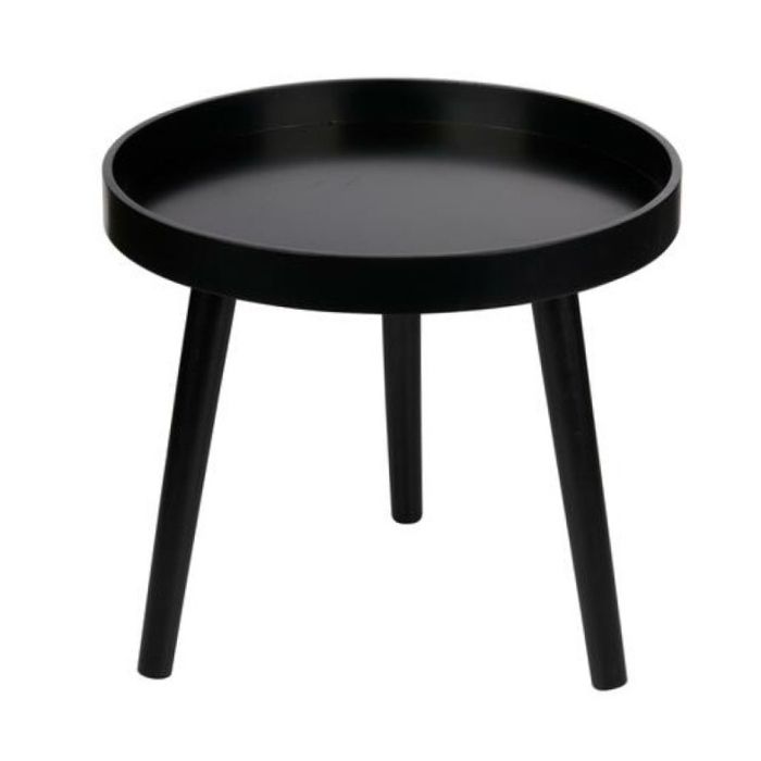 ARTICASA Table dappoint ronde noire 40 cm - Table basse compacte 36 cm