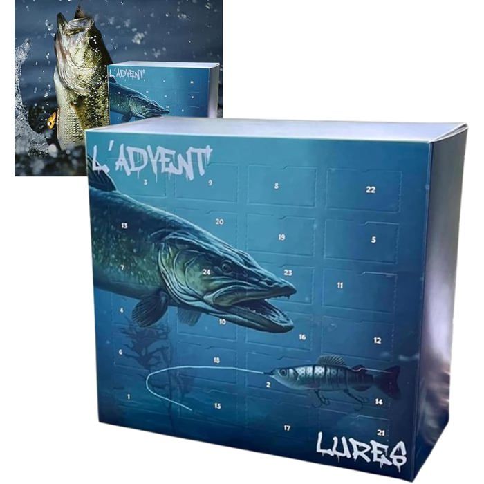 Calendrier De L'Avent Pêche 2025 – 24 Surprises Pour Pêcheurs, Adolescents & Garçons, Leurres, Appâts, Hameçons & Accessoires