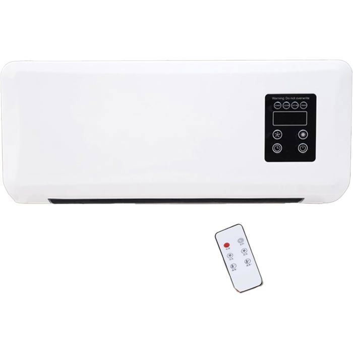 ®RisingFF Chauffage mural avec télécommande – Climatiseur mural portatif sans conduit Sans fonction de refroidissement