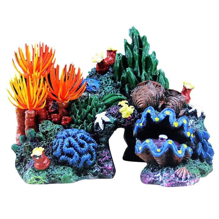 Meilleurs prix pour Aquarium RéSine Corail Plante Coquille RéCif Montagne Grotte Ornement Aquarium DéCor