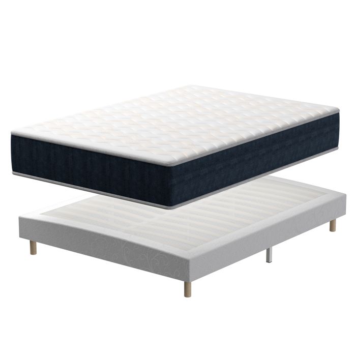 Ensemble matelas sommier 160x200 Hauteur 28 cm Mémoire de forme Matelas 160x200x28- Sommier 160x200
