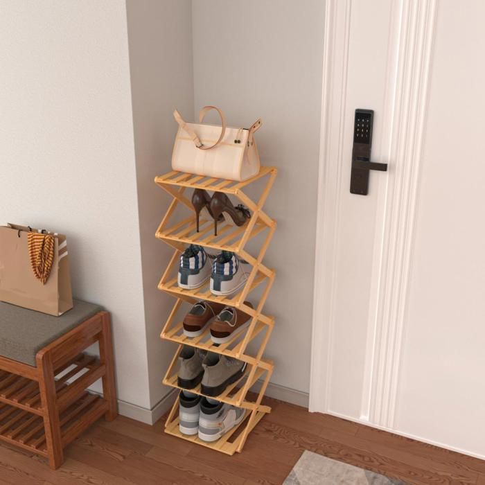 JEOBEST Étagère à Chaussures 6 niveaux Porte Chaussures pour Entrée