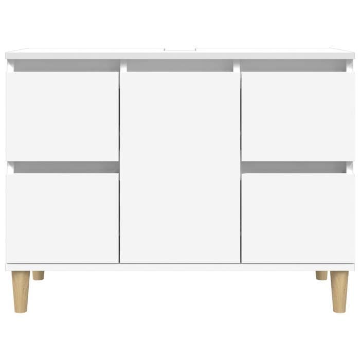 Moderne Armoire dévier SOLOMOON Meuble-lavabo blanc 80x33x60 cm bois dingénierie MM1692