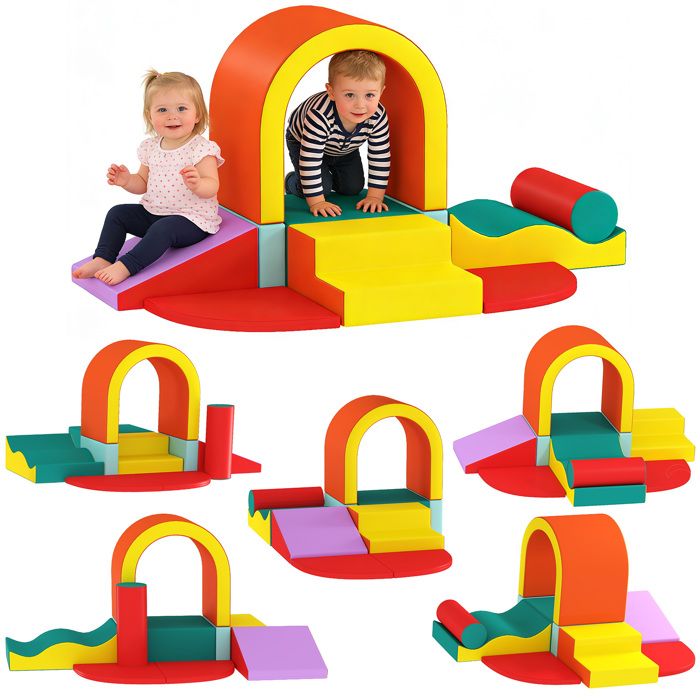 Parcours motricité bébé - AIYAPLAY - 10PCS - mousse EPE avec housse en revêtement PU - 152 x 82 x 70 cm - multicolore