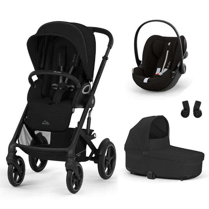 CYBEX - Poussette Trio Talos S Lux + Siège auto Cloud G3 Plus + Nacelle S Lux Moon Black