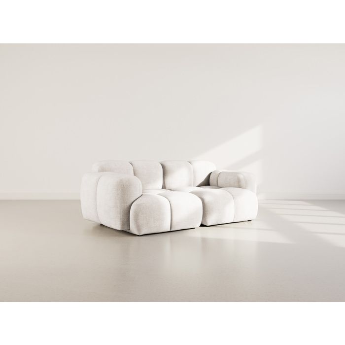 Grace - canapé modulable 2 places en velours texturé - Beige