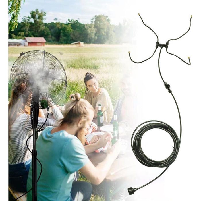 Atomiseurs à ventilateur pour le rafraîchissement extérieur pulvérisateurs avec tuyau de brumisation de 6 m kits de brumisation