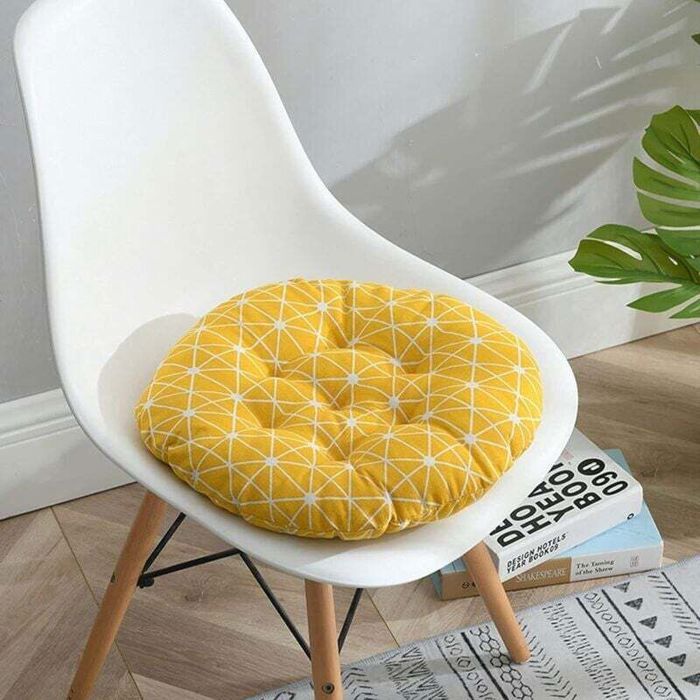 Coussins de chaise ronds - Unbrand - Lot de 6 - Diamètre 40 cm - Coton et lin - Résistant à la saleté