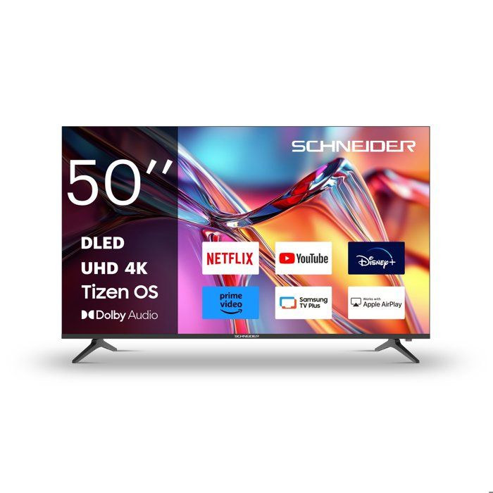 SCHNEIDER 50A2T TV UHD 4K 50 126cm Smart Tizen 3840 x 2160 pix 4K Netflix Youtube Dolby