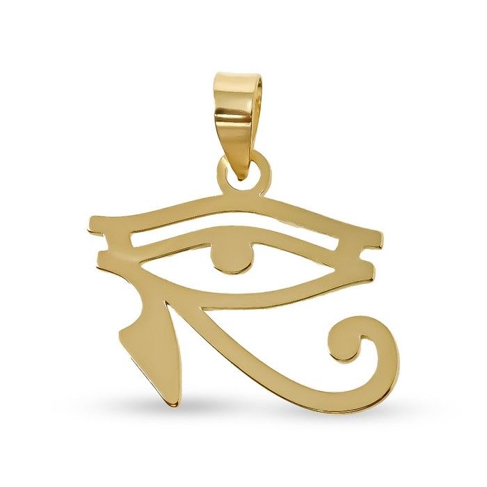 Pendentif Œil dHorus en argent sterling 925 amulette de 23 mm plaquée or œil qui voit tout