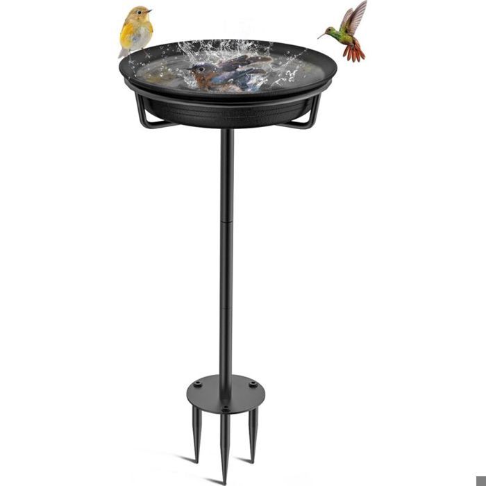 Abreuvoir oiseaux / bain d’oiseau bol point d’eau debout jardin oiseaux sauvages grand résistant gel hiver fer