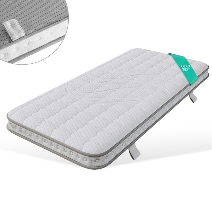Matelas hybride 90x200x10 cm 1 place 7 zones H3 à ressorts ensachés et mousse froide respirant Grjofek