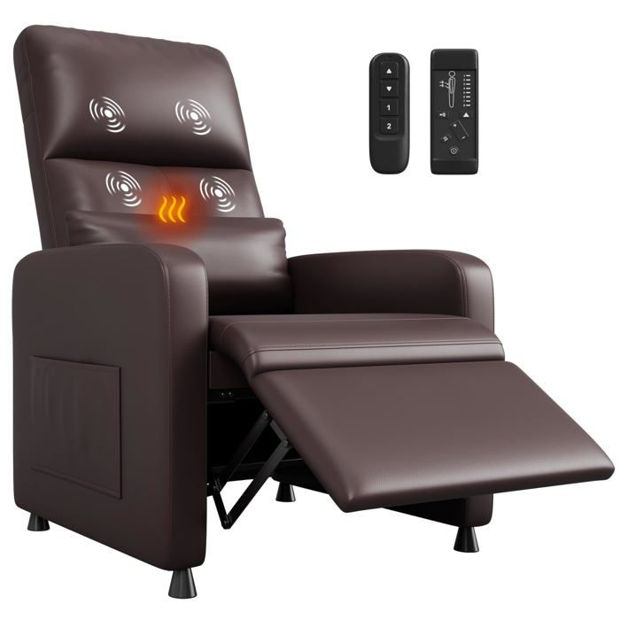 Fauteuil télévision électrique inclinable massant chauffage repose-pieds réglable canapé simple salon chambre bureau café
