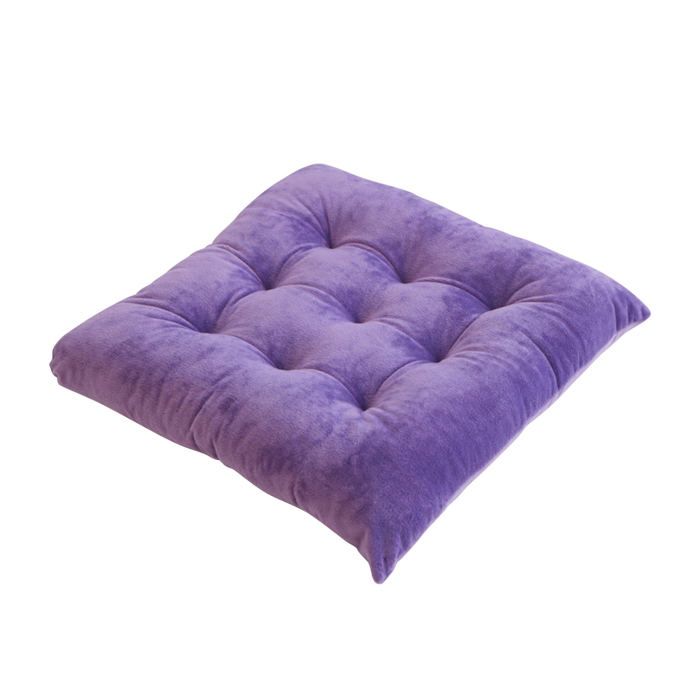 Coussin de chaise carré en velours cristal épais couleur unie lavable et ultra doux idéal pour la salle à manger le bureau le