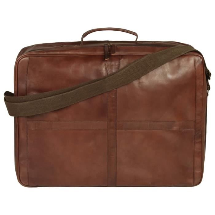 Sac De Voyage Week-end En Cuir Véritable House Of Leather, Noir, 53 Cm, Neuf