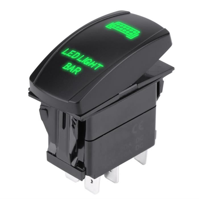 Interrupteur à Bascule LED Bleu 5 Broches - Pour Phares Antibrouillard Ou Feux De Conduite Sur Voiture, Quad, Bateau