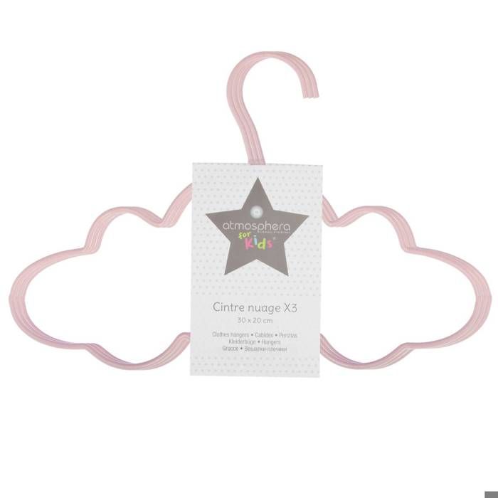 Atmosphera Lot De 3 Cintres Nuages En Metal L 30 X L Cm Rose Cdiscount Puericulture Eveil Bebe