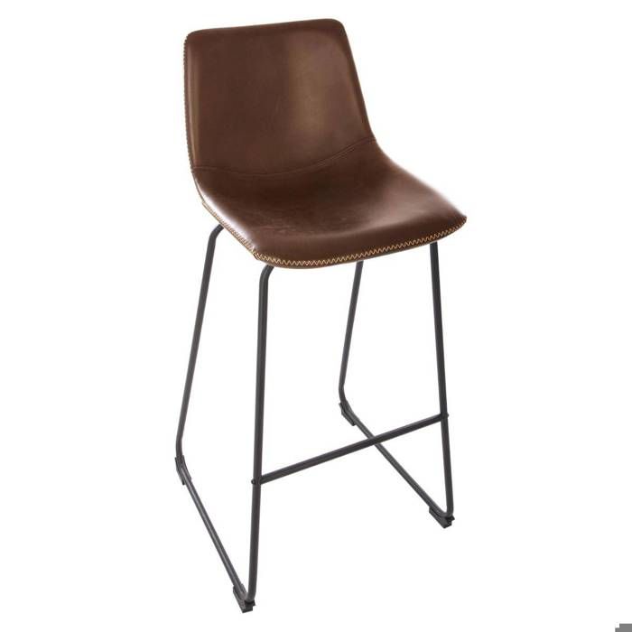 Lot de 2 chaises de bar Lois effet cuir marron cognac - Atmosphera Créateur dintérieur Lot de 2 chaises de bar Lois effet cuir marron cognac - Atmosphera Créateur dintérieur