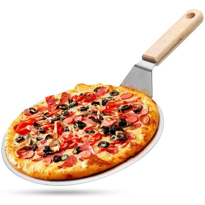 Plastique Outil idéal pour transférer la Tarte au gâteau de Pizza Wision Pelle à Pizza 10 Pouces 25,4 cm en Acier Inoxydable Rond 